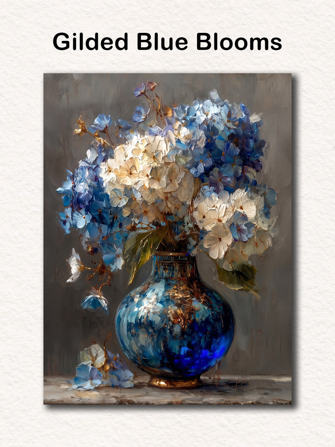 Gilded Blue Blooms