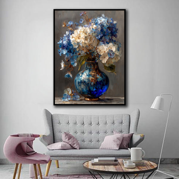 Gilded Blue Blooms