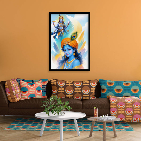 Krishna and Vishnu Divine Blessings canvas art